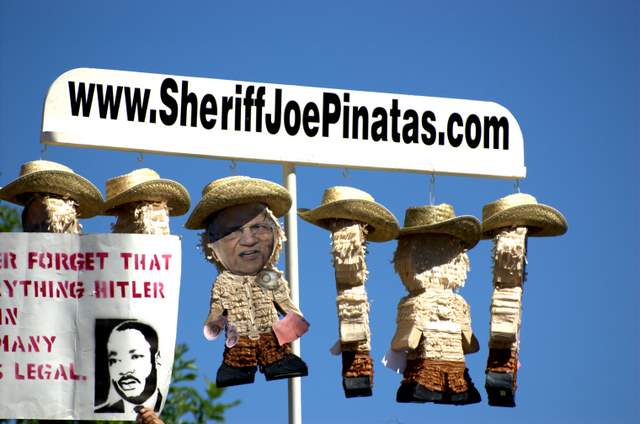Sheriff Joe's party pinatas. (George Thomson/Borderzine.com)
