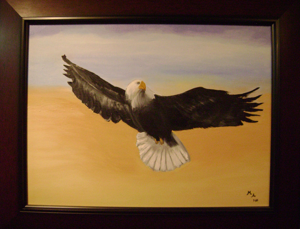 Águila, último cuadro pintado por Martha Arenas. (Jago Molinet/Borderzine.com)