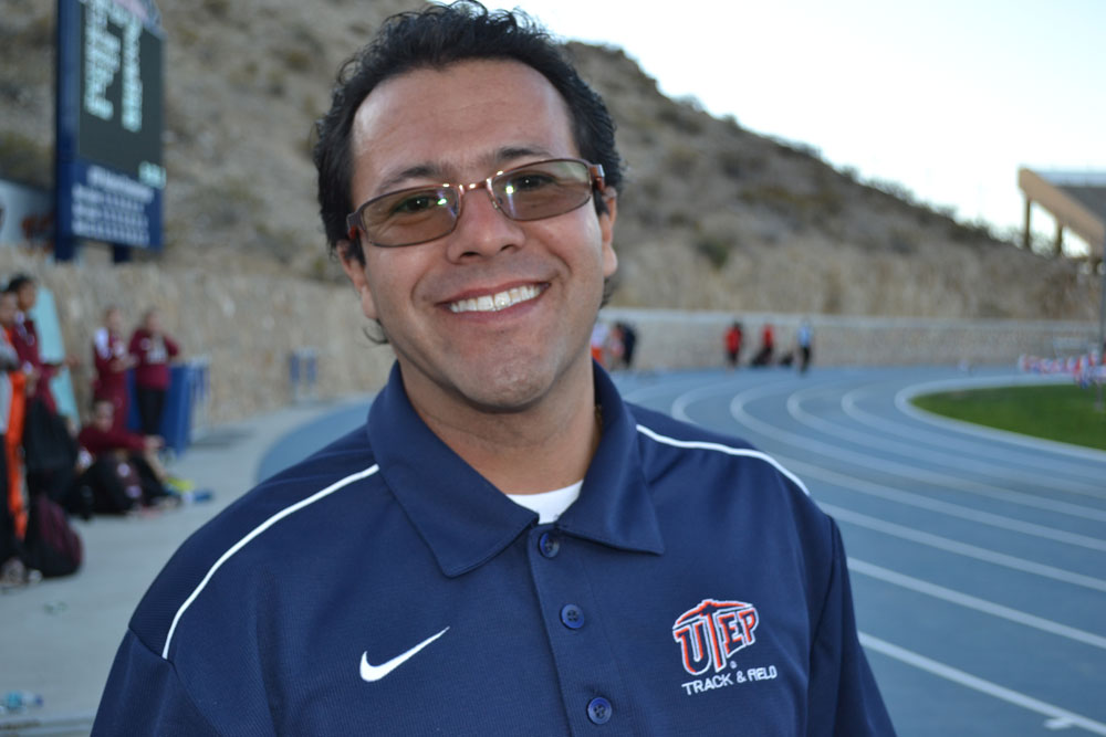 Pedro Lopez is an assistant coach for the UTEP Miners track and field team. (Kitria Stewart/Borderzine.com)