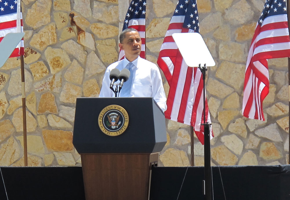 President Obama at Chamizal National Memorial. (Jacqueline Devine/Borderzine.com)