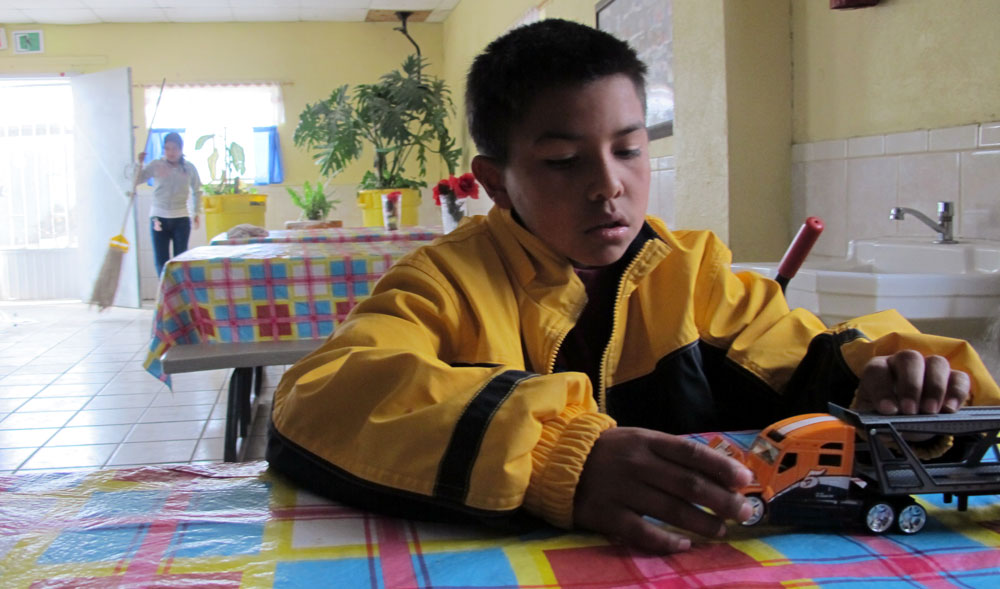 Jovani, 9, wants to be a soldier when he grows up. (Idali Cruz/Borderzine.com)