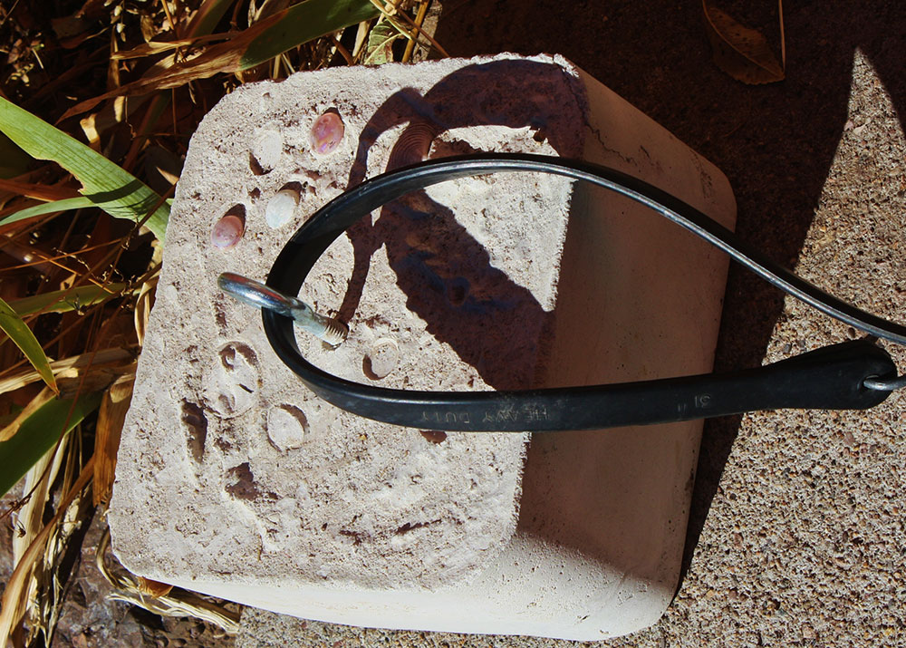 My ice cream cement weights with eye hooks. (Cheryl Howard/Borderzine.com)