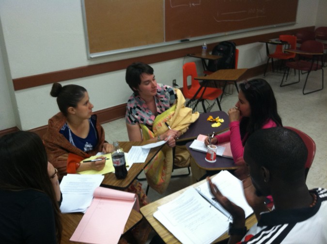 My Classmates and I engaged in a group conversation in Dr. Singhal’s Class. (©Social Justice Initiative)
