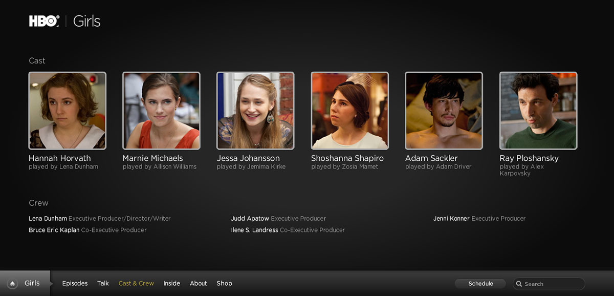Cast for the HBO Show, Girls.