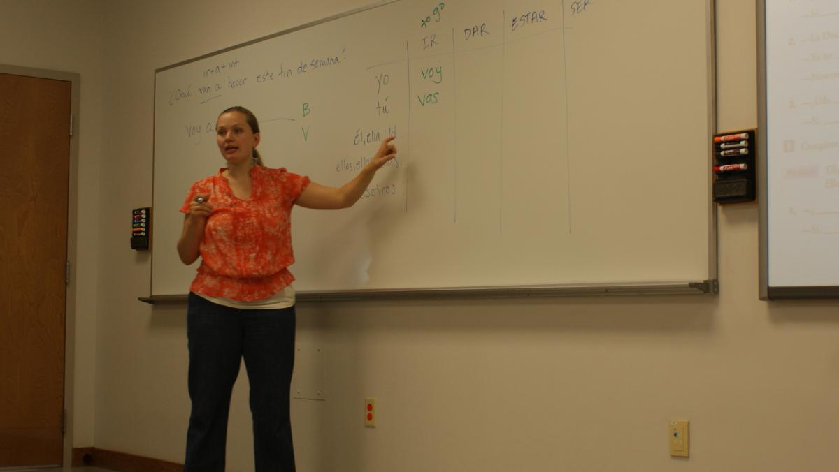 Holly Melendez teaching the class “Spanish for Health Care Providers." (Todd Brison/El Nuevo Tennessean)