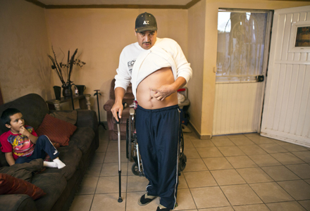 Jesus Castro Romo was shot in the side by Border Patrol Agent Abel Canales on Nov. 16, 2010. Photo by Nick Oza /The Republic