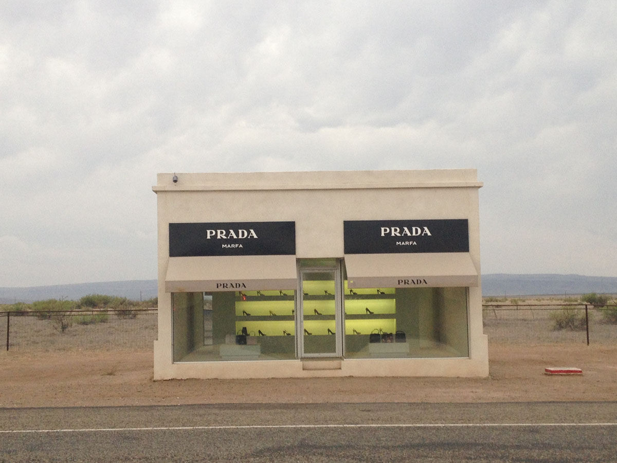 Marfa's Prada store is located off Highway 90 near Valetine. (Sergio Chapa/Borderzine.com)
