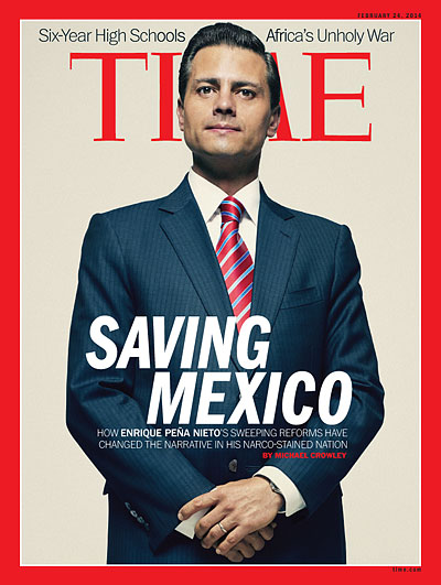 Original Time magazine cover with Mexican President, Enrique Peña Nieto.