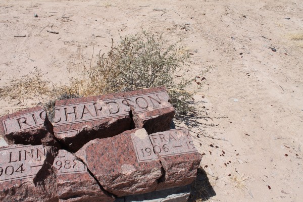 Headstone Richardson Fabens cemetery