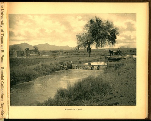 A canal in the El Paso region in the early 1900s. Used with permission of the University of Texas, El Paso Special Collections Library.