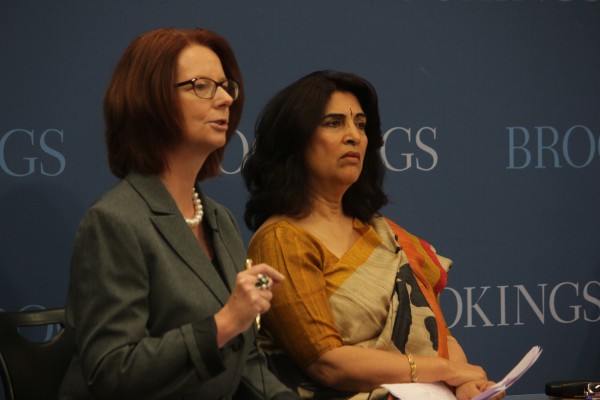 Julia Gillard and Urvashi Sahni