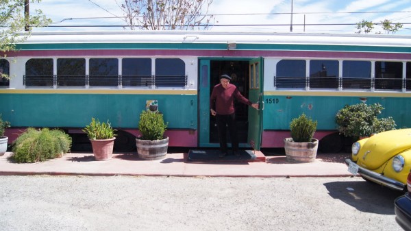 Raul Apodaca, owner of a streetcar located at S Mesa St and E 3rd Ave in downtown El Paso,  says he bought it in from the City in 1996. (Dashlee Ford/Borderzine.com)