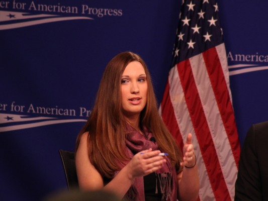 The Center for American Progress’ Sarah McBride is the lead author of the group’s new report about discrimination against LGBT people. The report gives statistics and anecdotes about discrimination in employment, housing and in public accommodations. SHFWire photo by Wesley Juhl