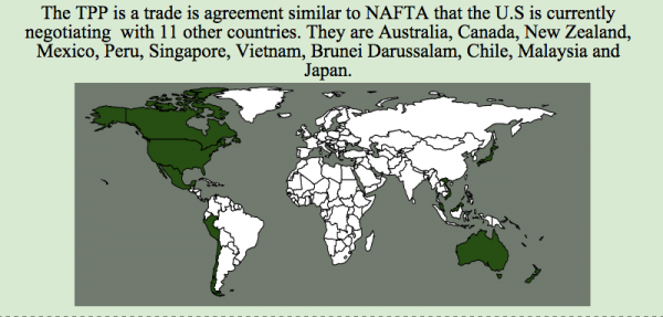 Chart of countries in the Trans-Pacific Partnership 