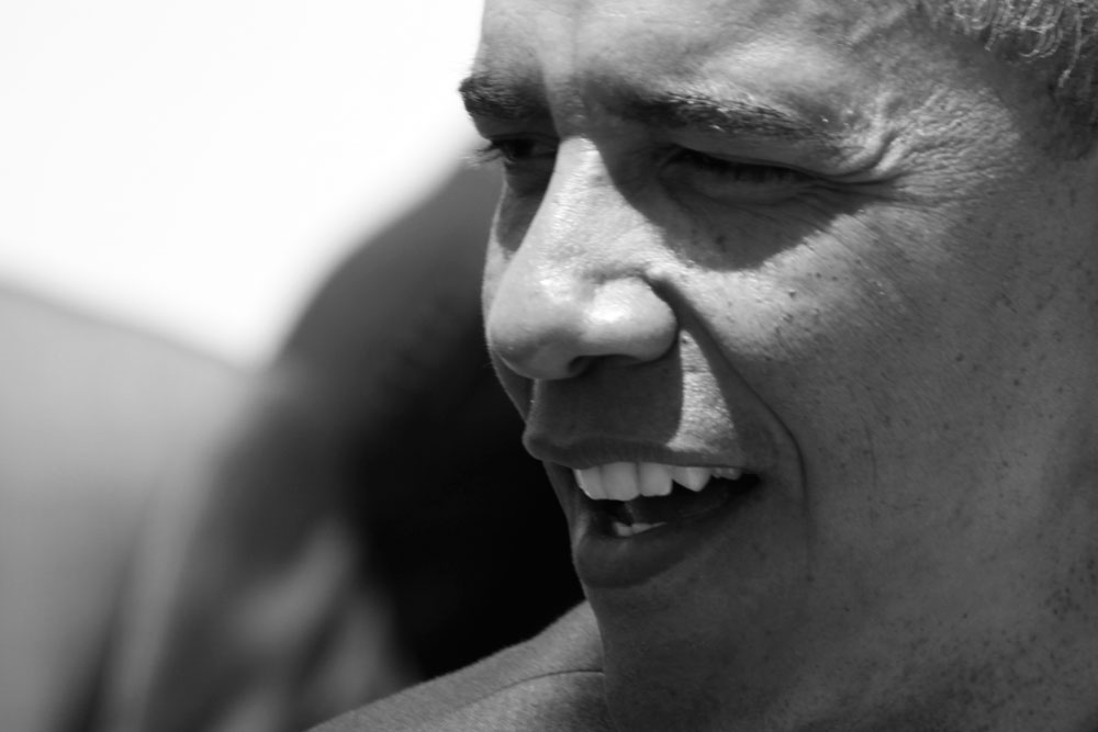 President Obama arrives at Fort Bliss. (Raymundo Aguirre/Borderzine.com)
