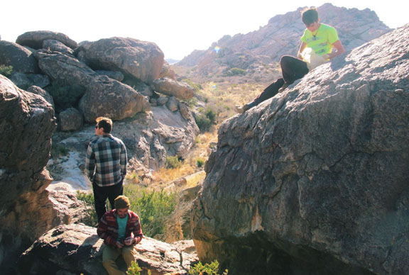 Climbers rest at Hueco Tanks State Park