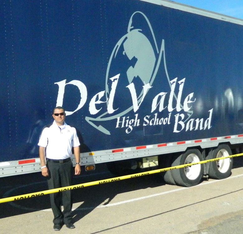 Del Valle Marching Band director, Manuel Gamez has taken the band to the state competition three times – in 2003, 2005, and 2009. (William Blackburn/Borderzine.com)