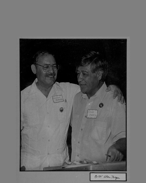 Erasmo Andrade with César Chavez, 1985. (Courtesy of the Andrade family.)