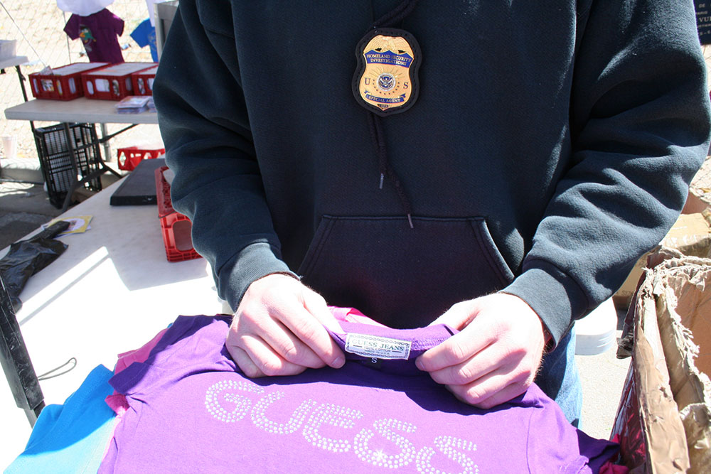 Counterfeit goods raided on Fox Plaza, El Paso. (Courtesy of ICE)