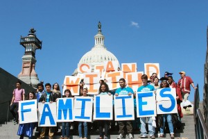 "Stand with families" was the clamor of students members of United We Dream. (Luis Hernandez/Borderzine.com)