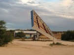 High winds knocked down this gas station awning near Comstock. (Sergio Chapa/Borderzine.com)
