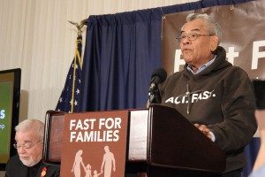 Eliseo Medina, international secretary-treasurer for the Service Employees International Union, says Fast for Families will visit more than 100 key congressional districts where the group will invite people to join him and others in the fast. (Alejandro Alba/SHFWire)
