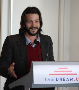 Diego Luna, a Mexican actor and director of the new film, “Cesar Chavez,” speaks about his support for DREAMers and says how they are part of American history. (Alejandro Alba/SHFWire)