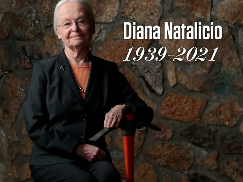 Portrait of late UTEP President Diana Natalicio with dates 1939-2021