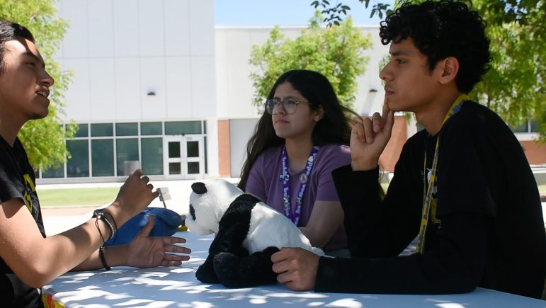 Edwin Ortega set up "Panda Listening Table" in 2023. Every Friday during lunch he invites his fellow students to talk with him about anything, free of judgement, advice, or cost.